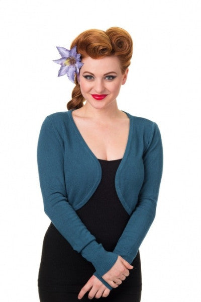 Banned Retro - Flickers Bolero in indigo blue