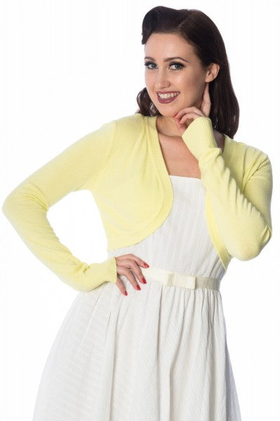 Banned Retro - Flickers Bolero en jaune clair