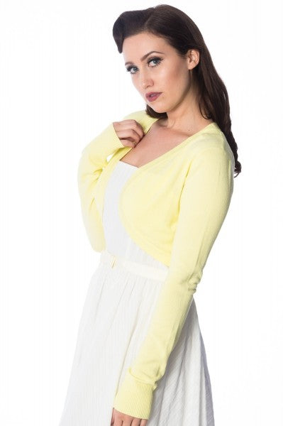 Banned Retro - Flickers Bolero en jaune clair