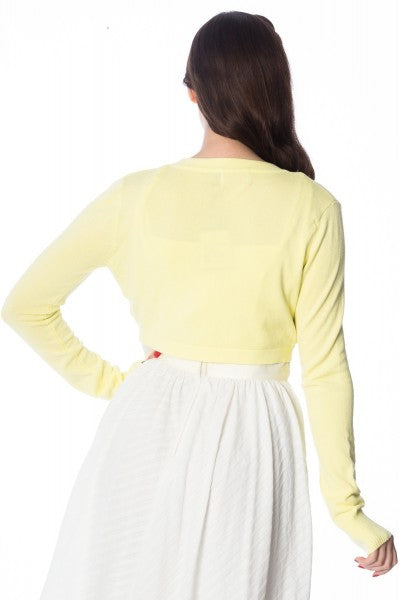 Banned Retro - Flickers Bolero en jaune clair