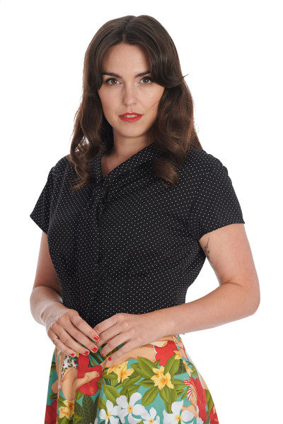 Banned Retro – Blusa Garden Spot Nera