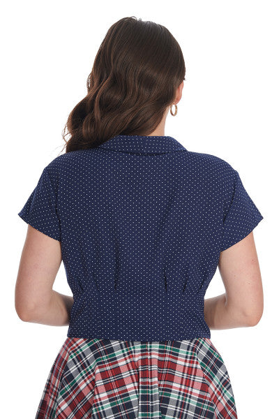 Banned Retro – Garden Spot Blouse Marine