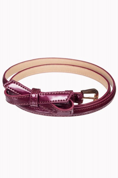 Banned Retro - Ceinture Gold Rush en bordeaux