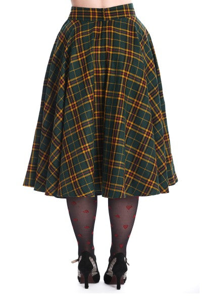 Banned Retro - Highland Green Swing Skirt