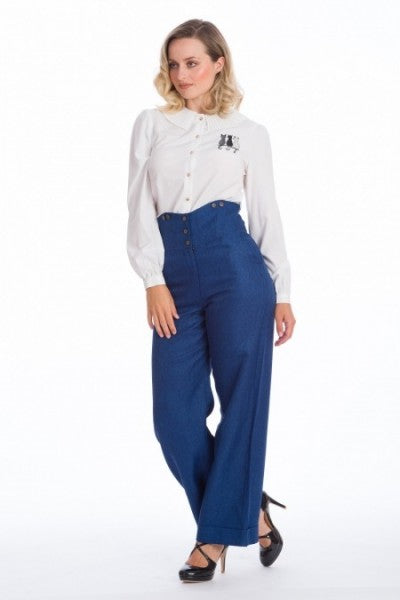 Banned Retro - Pantaloni Sassy blu