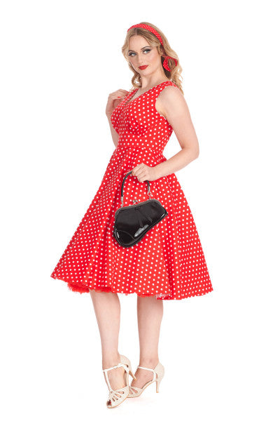 Banned Retro - Summer of Spots Dress in rot