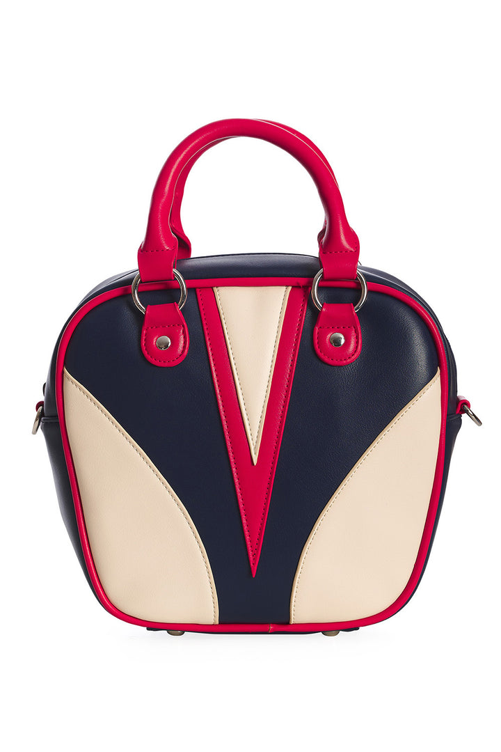 Banned Retro - Borsa Mini Bowling Superstar in blu navy