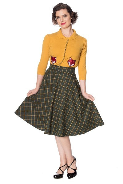 Banned Retro - Cardigan Foxy in giallo