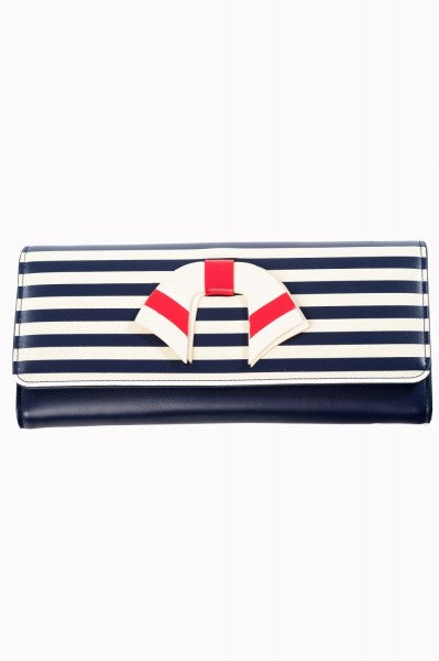 Banned Retro - Vintage Nautical Clutch in blau