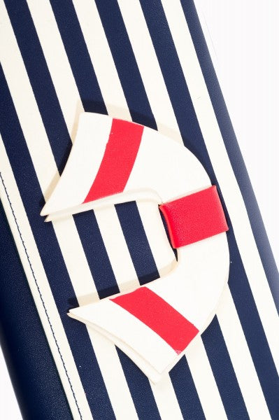 Banned Retro - Vintage Nautical Clutch in blau