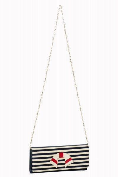 Banned Retro - Vintage Nautical Clutch in blau