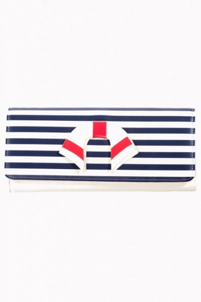 Banned Retro - Vintage Nautical Clutch in cremeweiß