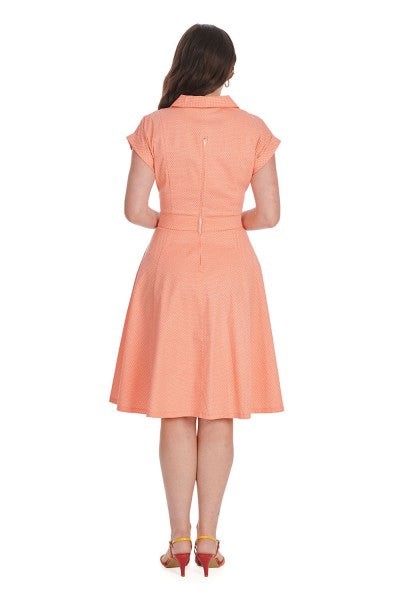 Banned Retro - Polka Dot Dance Dress in apricot