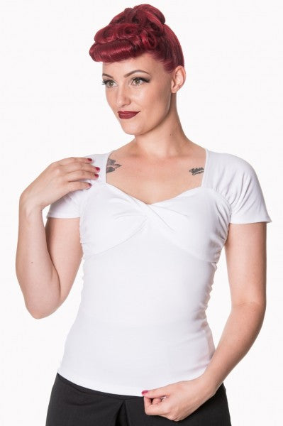 Banned Retro – Colei che osa Top in bianco sporco