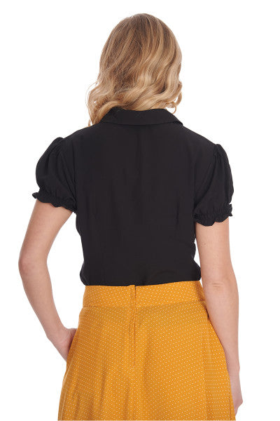 Banned Retro – Blusa Betsy Bloom in nero