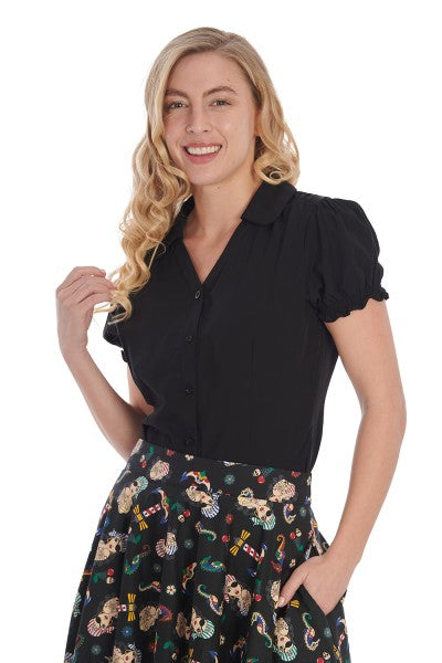 Banned Retro – Blouse Jane en noir