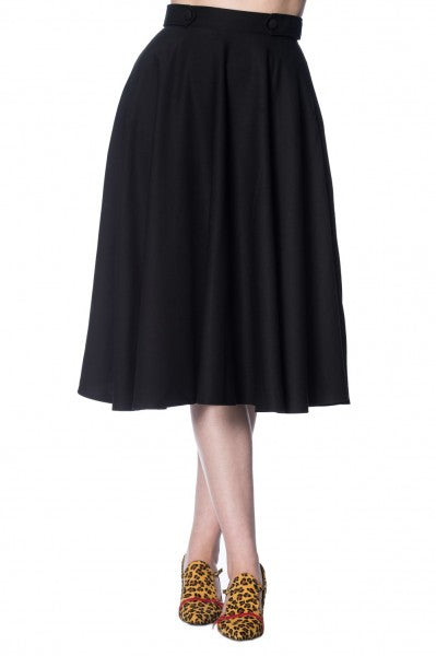 Banned Retro - Di Di Swing Skirt in Schwarz