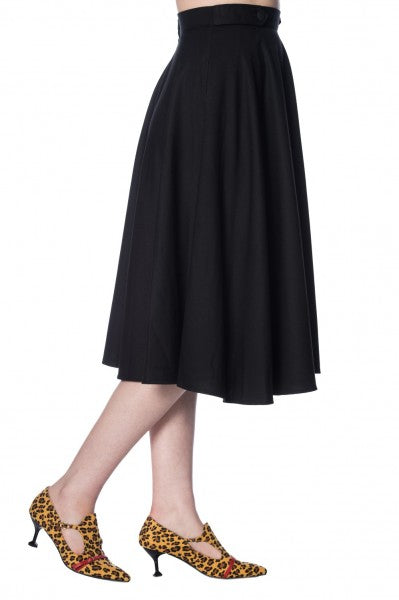 Banned Retro - Di Di Swing Skirt in Schwarz