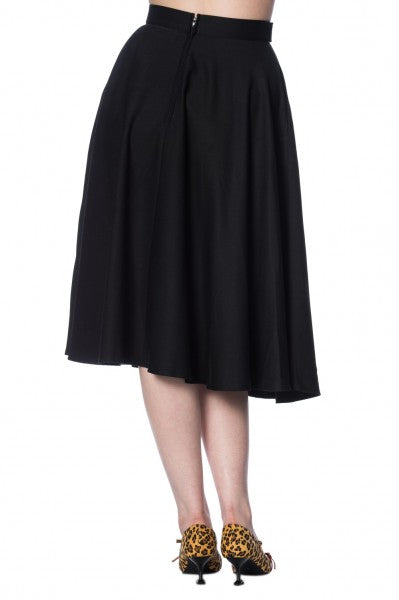 Banned Retro - Di Di Swing Skirt in Black