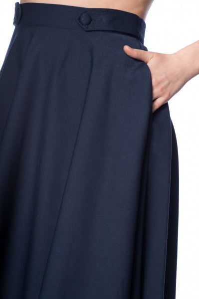 Banned Retro - Di Di Swing Skirt in midnight blue