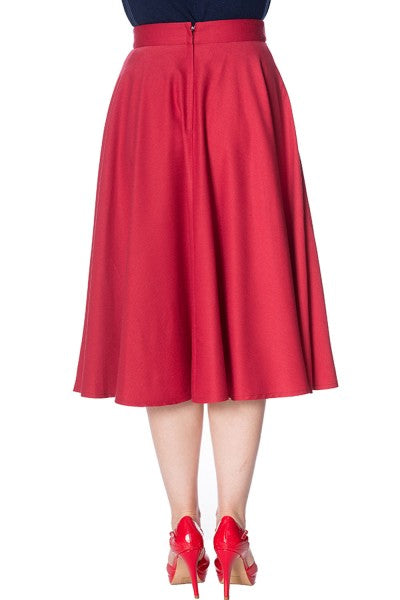 Banned Retro - Di Di Swing Skirt in rot