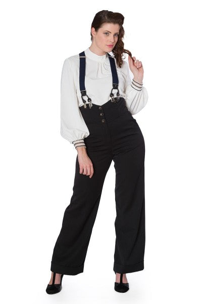 Banned Retro - Girl Boss Trousers in schwarz