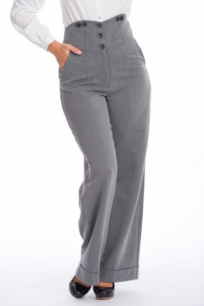 Banned Retro - Pantalones Girl Boss en gris