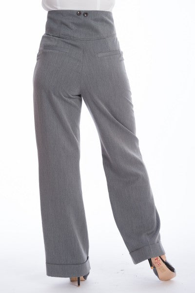 Banned Retro - Girl Boss Trousers in grau