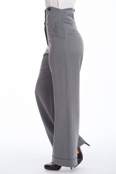 Banned Retro - Pantalones Girl Boss en gris