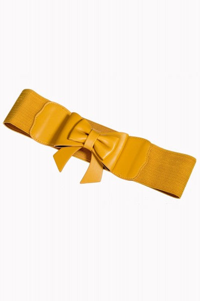 Banned Retro - Stretch Belt Play It Right in Mustard Yellow