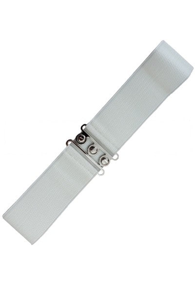 Banned Retro - Stretchgürtel Vintage Stretch Belt in wit