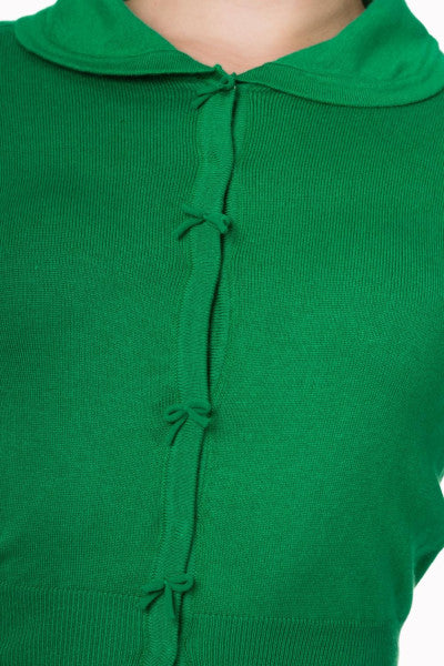 Banned Retro – April Shortsleeve Cardigan in green