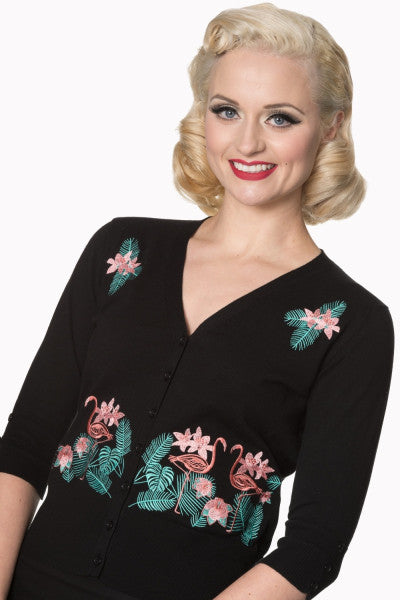 Banned Retro - Face to Face Cardigan in schwarz