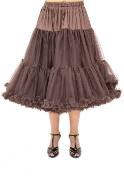 26" - Banned Retro - Petticoat Lifeforms in marrone cioccolato