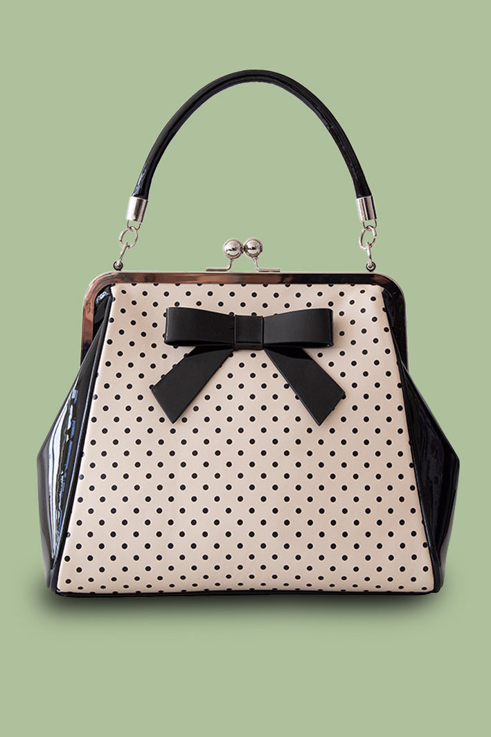 Banned Retro - Sac à main Polka Starr en crème