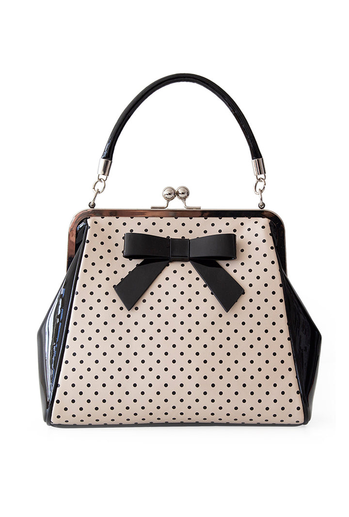 Banned Retro - Sac à main Polka Starr en crème