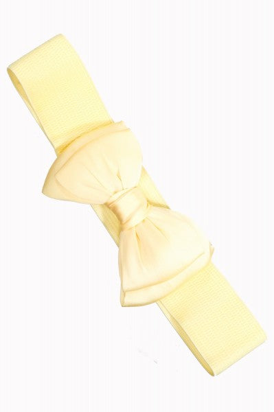 Banned Retro - Stretch Belt Bella Belt in light yellow