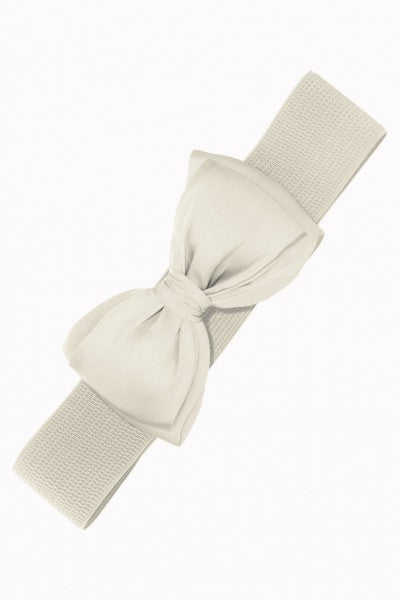 Banned Retro - Stretch Belt Bella Belt in cream white