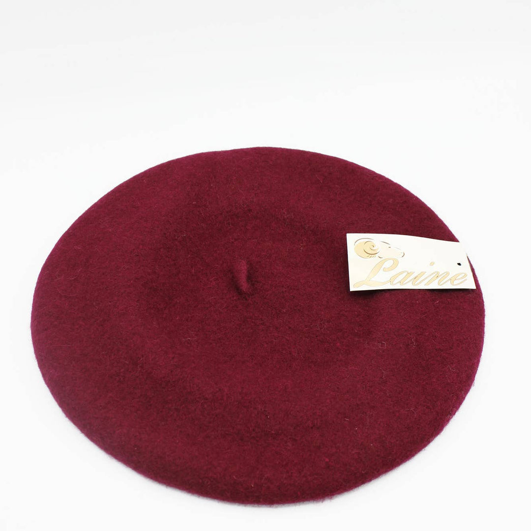 Klassisches Barett aus reiner Wolle: Barett bordeaux D.D.red