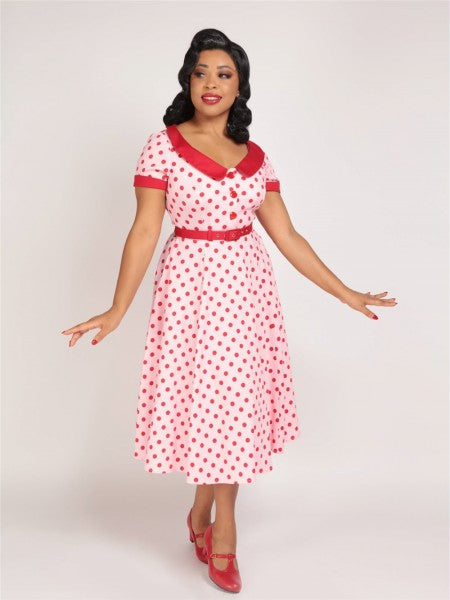 Collectif Dameskleding - Dora Polka Dot Swing Jurk