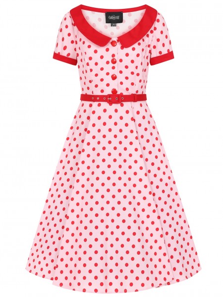 Collectif Dameskleding - Dora Polka Dot Swing Jurk