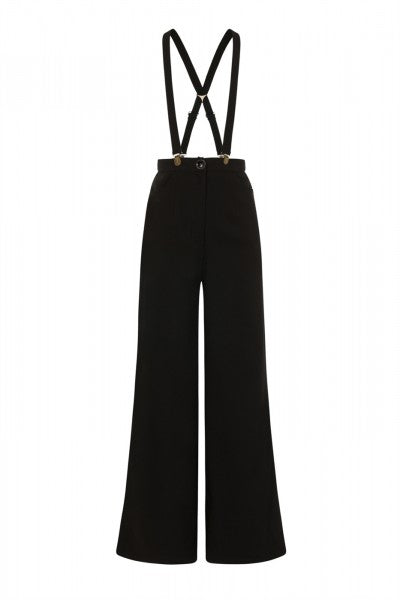 Collectif Womenswear - Glinda Plain Trousers in black