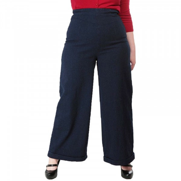 Collectif Womenswear - Kiki High Waisted Jeans in blau