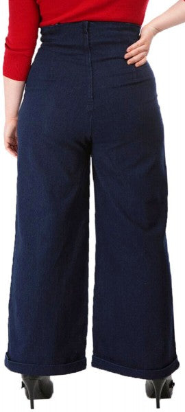 Collectif Womenswear - Kiki High Waisted Jeans in blau