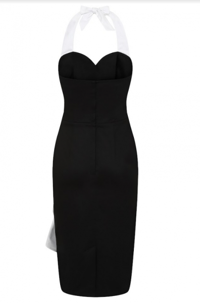 Collectif Womenswear - Lorna Plain Pencil Dress en blanco y negro