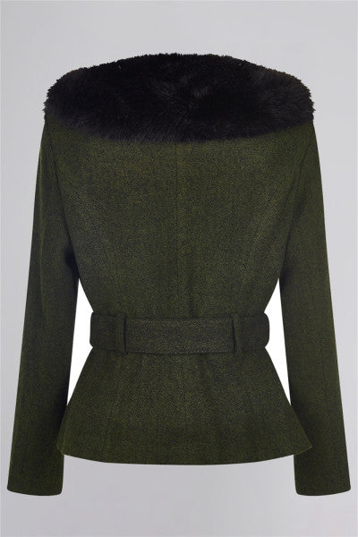 Collectif Womenswear - Molly Jacket in olive green