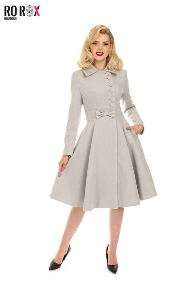 Hearts & Roses - Caroline Swing Coat in Light Grey