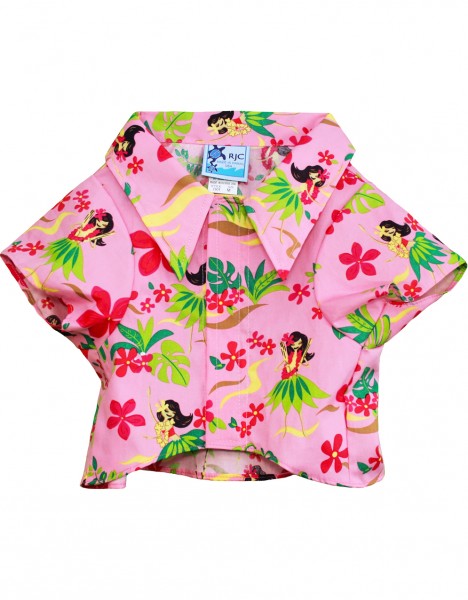 RJC Hawaii - Honden Hawaiihemd Roze Bloemen