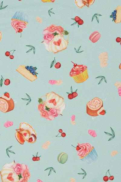 Dolly & Dotty - Amanda 50s Afternoon Tea Jurk In Blauwe Taartprint