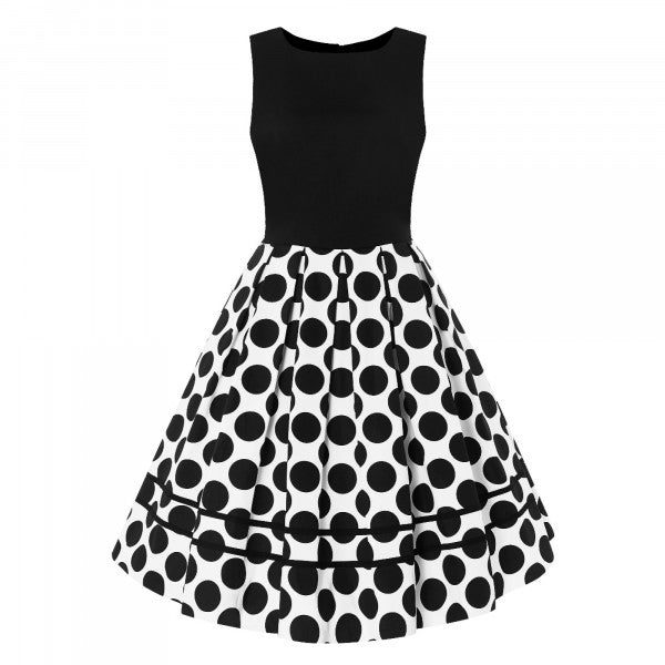 Dolly & Dotty - Annie Retro Monotone Polka Dot Dress